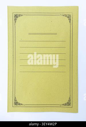 Yellow File Folder Cover Isolated on White Background Stock Photo