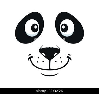 Panda animal character funny emoji or cute face Stock Vector