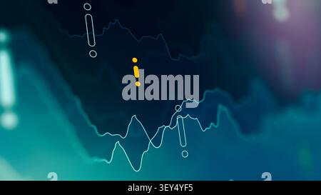 Chart shows stock exchange trading activity and market trends in real time Stock Photo