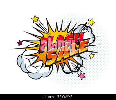 Flash sale cartoon pop art comic speech bubble Stock Vector