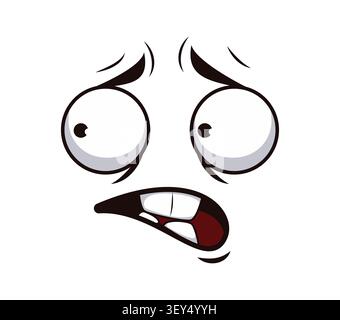 Scared emotion expression face or cartoon emoji Stock Vector