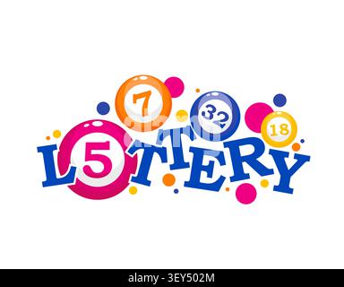 Lottery icon with lucky balls of bingo lotto game Stock Vector