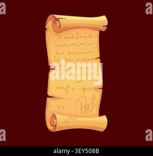 Paper scroll parchment or old antique manuscript Stock Vector