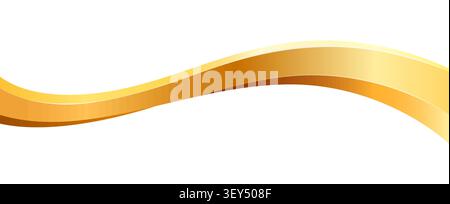 Golden stripe wave of swoosh tail in golden line Stock Vector