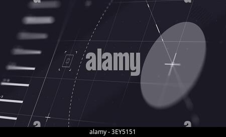 Facial recognition technology on a screen displaying data and analysis in a monitoring setup Stock Photo