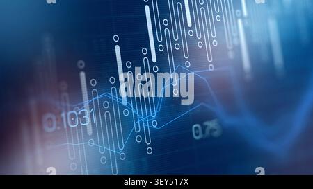Traders analyze market data using charts and graphs in a financial setting Stock Photo