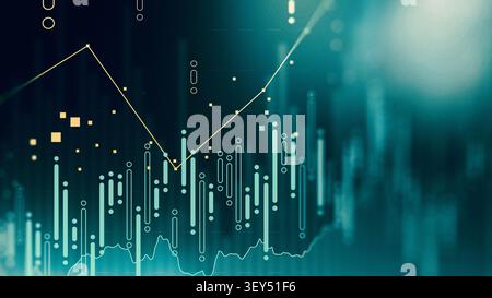 Stock exchange trading chart shows price movements over time Stock Photo
