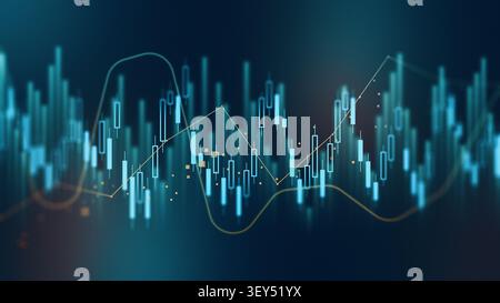 Traders use charts to analyze market trends and make informed decisions in real time Stock Photo