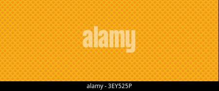 Yellow perforated seamless pattern with round dots. Golden grill texture with holes Stock Vector