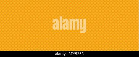 Yellow perforated seamless pattern with round dots. Golden grill texture with holes Stock Vector