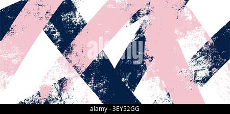 Ink roller brush stroke wallpaper. Wide diagonal stripes with dusty noise and worn linocut xerox effect. Dirty abstract bg. Stock Vector