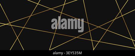 Monochromatic chaotic background with straight lines. Gold linear pattern Stock Vector