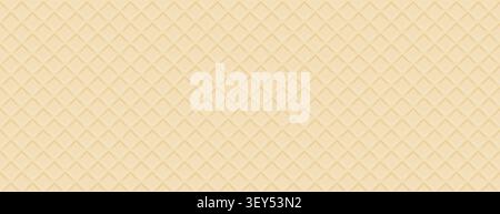 Waffle texture. Seamless wafer pattern. Realistic food bg. Stock Vector
