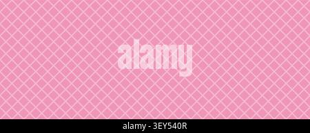 Seamless pink wafer waffle pattern. Sweet strawberry ice cream cone texture. Stock Vector
