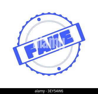 Fake stamp seal monochromatic blue reaction word Stock Vector
