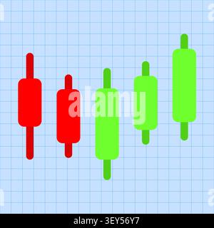 Illustration of colorful candlestick icons. Stock Vector