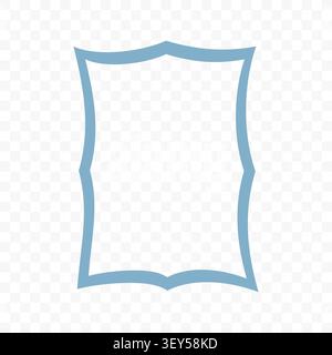 Blue Hand Drawn Scalloped Frame Stock Vector