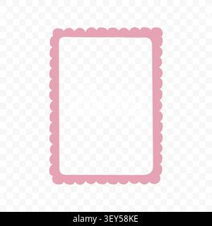Cute Wavy Pink Doodle Frame Stock Vector