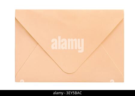 Yellow blank paper envelope isolated on white background Stock Photo