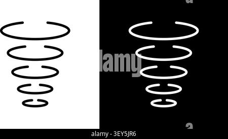Tornado Spiral Line Icon Set. Cyclone, Vortex, And Whirlwind Symbol Collection. Weather Phenomenon And Natural Disaster Representation. Editable Stock Vector