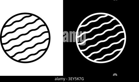 Wavy Line Circle Icon Set. Abstract Pattern, Texture, And Design Element Outline Symbol Collection. Decorative And Artistic Illustration. Editable Stock Vector