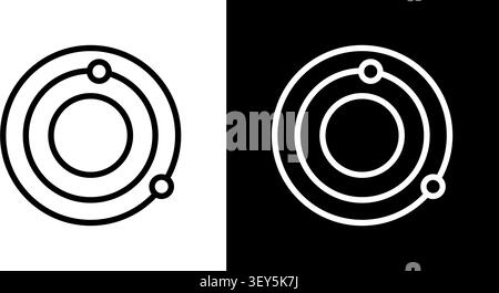 Atom Structure Line Icon Set. Atomic Model, Electron Orbit, And Science Symbol Collection. Chemistry And Physics Education. Editable Stroke. Isolated Stock Vector