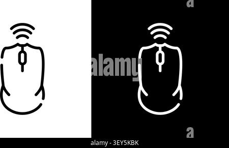 Wireless Computer Mouse Line Icon Set. Connectivity, Technology, And Peripheral Device Outline Symbol Collection. Digital Interaction And User Stock Vector