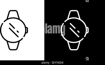 Smartwatch Line Icon Set. Wearable Technology, Fitness Tracking, And Digital Timekeeping Outline Symbol Collection. Modern Gadget Design. Editable Stock Vector
