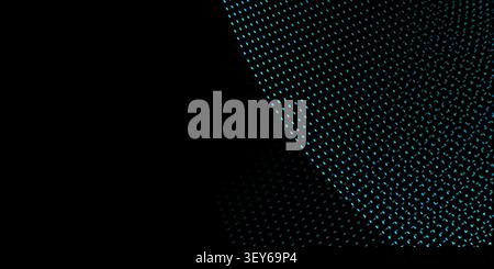 Abstract curvy spots, geometric pattern forming wave-like curved shapes on a black background. Modern style optical illusion design for text, ideal fo Stock Vector