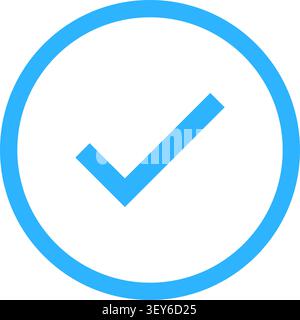 Blue Check Mark Verified Account Icon, Isolated Vector Illustration Stock Vector