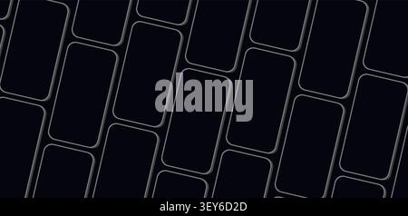 Dark Mobile Phone Screen Mockup Pattern Vector Illustration Stock Vector