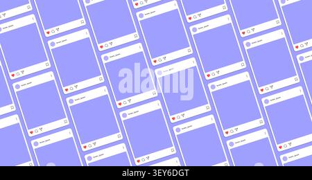 Social Media Post Mockup Template Layout with Repeating Feed Cards. Vector Illustration Stock Vector