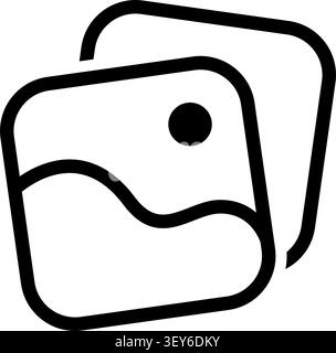 Gallery Image Glyph Icon on White Background. Vector Illustration Stock Vector