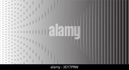 Abstract halftone vector pattern texture transitioning from dots to vertical lines. Stock Vector
