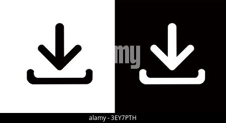 File download icons.Black & White Stock Vector