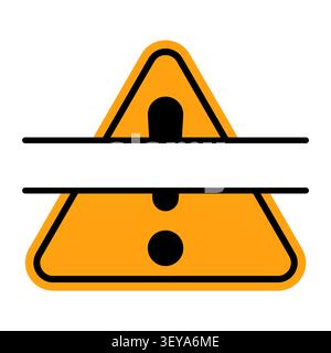 Yellow triangular hazard warning sign with exclamation mark symbol Stock Vector