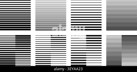 Straight line pattern featuring gradient transitions and halftone. Geometric black and white texture with parallel stripes creating dynamic visual effects for contemporary designs. Stock Vector