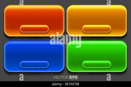 Vibrant glossy buttons and banners with rounded corners, perfect for modern user interface design. Vector illustration Stock Vector