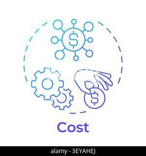 Cost blue gradient concept icon Stock Vector