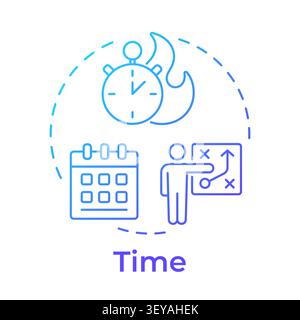 Time blue gradient concept icon Stock Vector