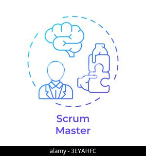 Scrum master blue gradient concept icon Stock Vector