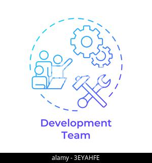 Development team blue gradient concept icon Stock Vector