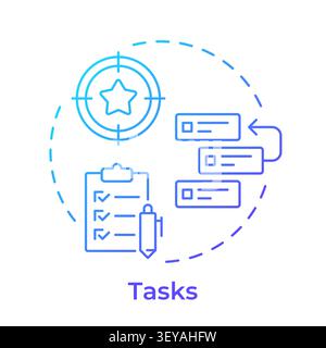 Tasks blue gradient concept icon Stock Vector