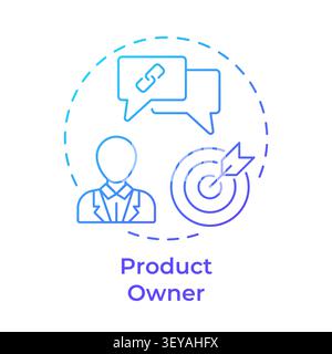 Product owner blue gradient concept icon Stock Vector