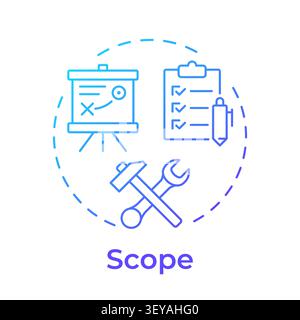 Scope blue gradient concept icon Stock Vector