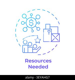 Resources needed blue gradient concept icon Stock Vector