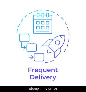 Frequent delivery blue gradient concept icon Stock Vector