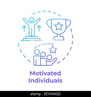 Motivated individuals blue gradient concept icon Stock Vector