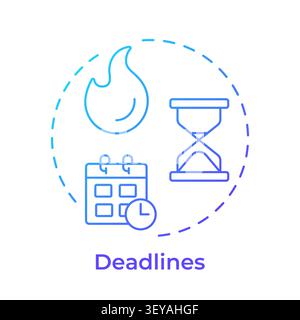 Deadlines blue gradient concept icon Stock Vector