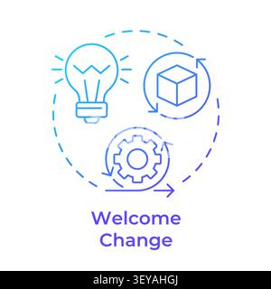 Welcome change blue gradient concept icon Stock Vector